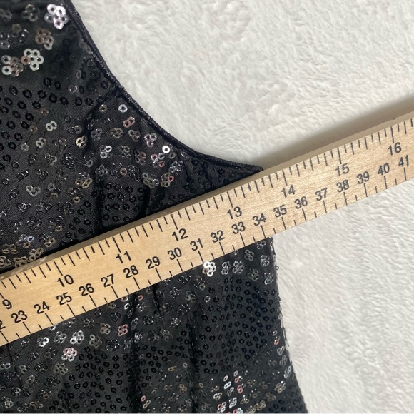 NWT Womens Size Medium Sparkly Black Sequin One Shoulder Mini Dress - Picture 3 of 9